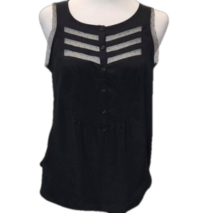 PRINCESS VERA WANG BLACK WITH LACE SLEEVELESS TOP SIZE SMALL